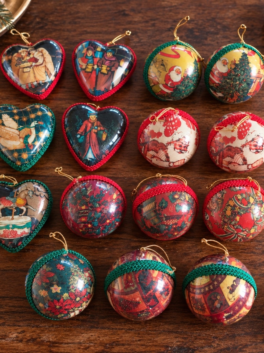 Lot Of 15 ​Vintage Christmas Ornaments Shatterproof Retro